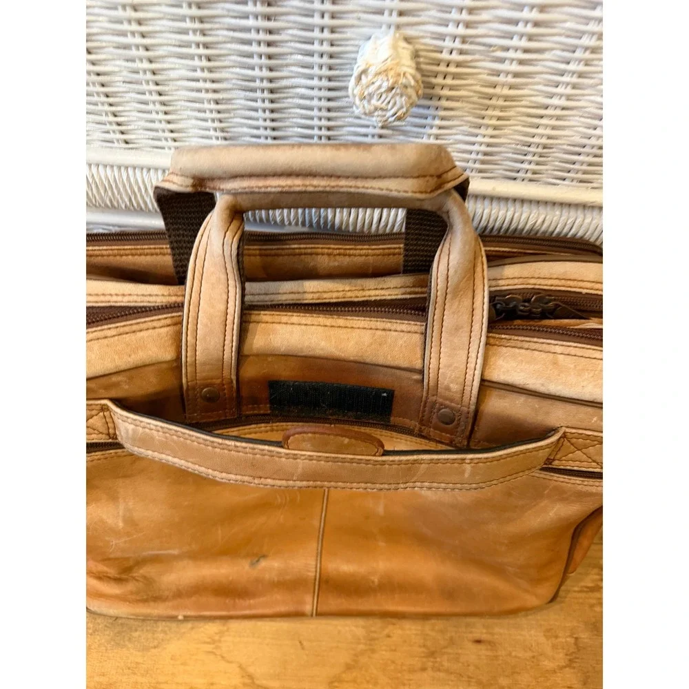SaddlebagVintage Distressed Leather Briefcase Multi Pocket Laptop Messenger Bag